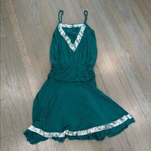 Like New Ella Moss Teal Dress with Silver Accents Sz L